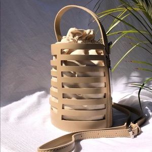 NEW Spring Nude Bucket Bag w/ Inside Canvas Bag